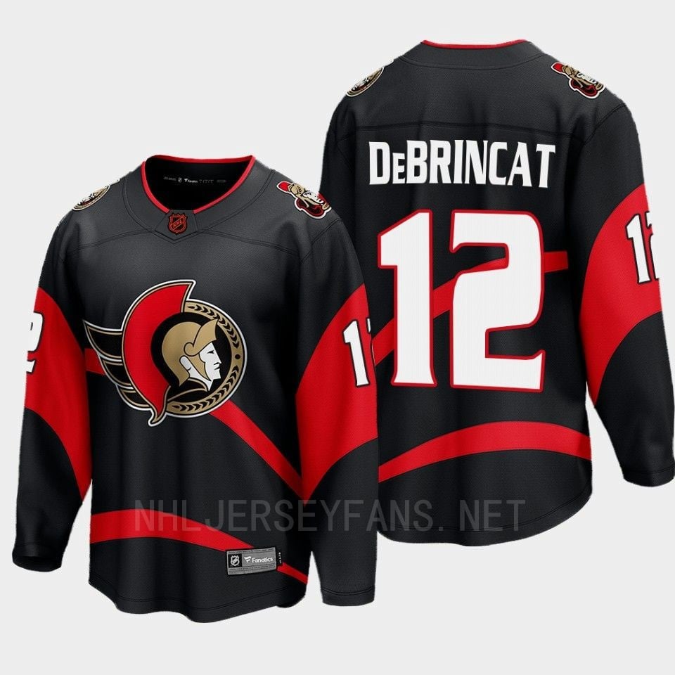 Ottawa Senators 2022 Alex Debrincat 12 Special Edition 2.0 Black Jersey Breakaway Player
