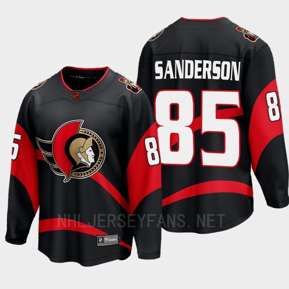 Ottawa Senators 2022 Jake Sanderson 85 Special Edition 2.0 Black Jersey Breakaway Player