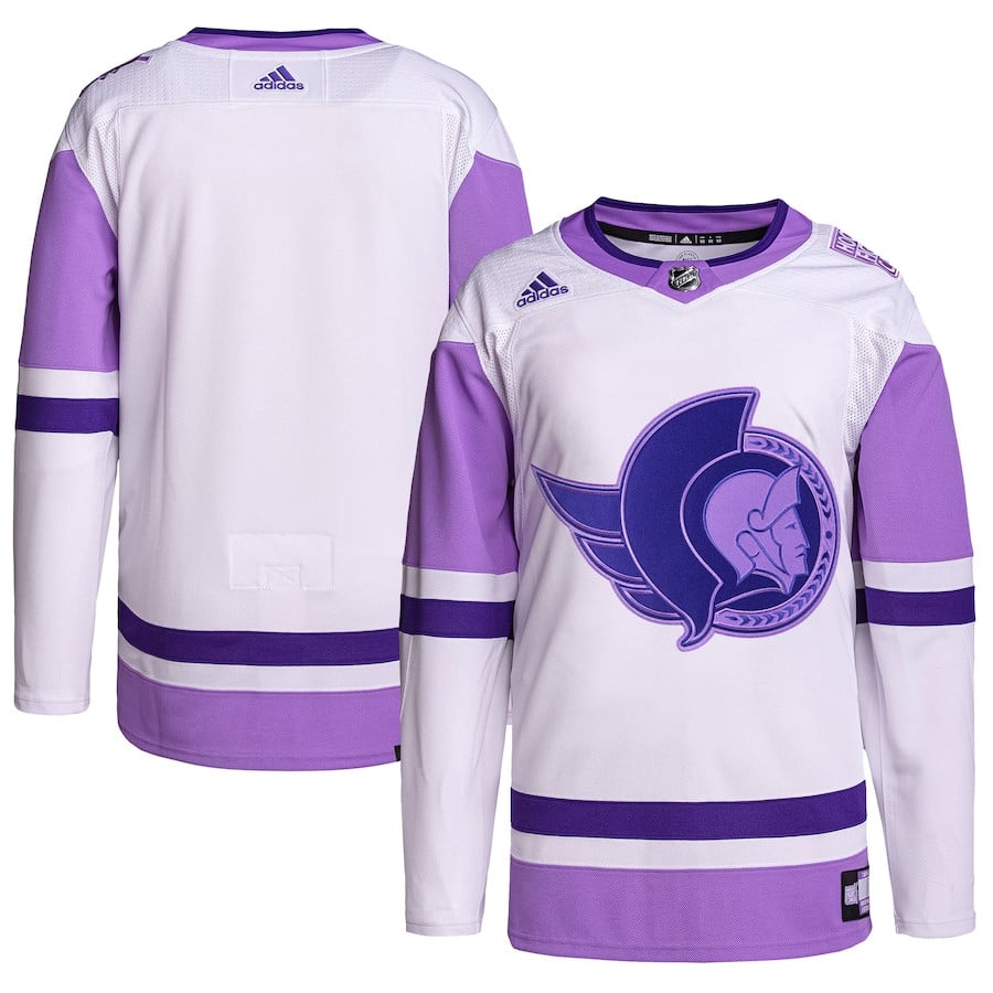 Ottawa Senators Hockey Fights Cancer Primegreen Men Jersey - White/purple