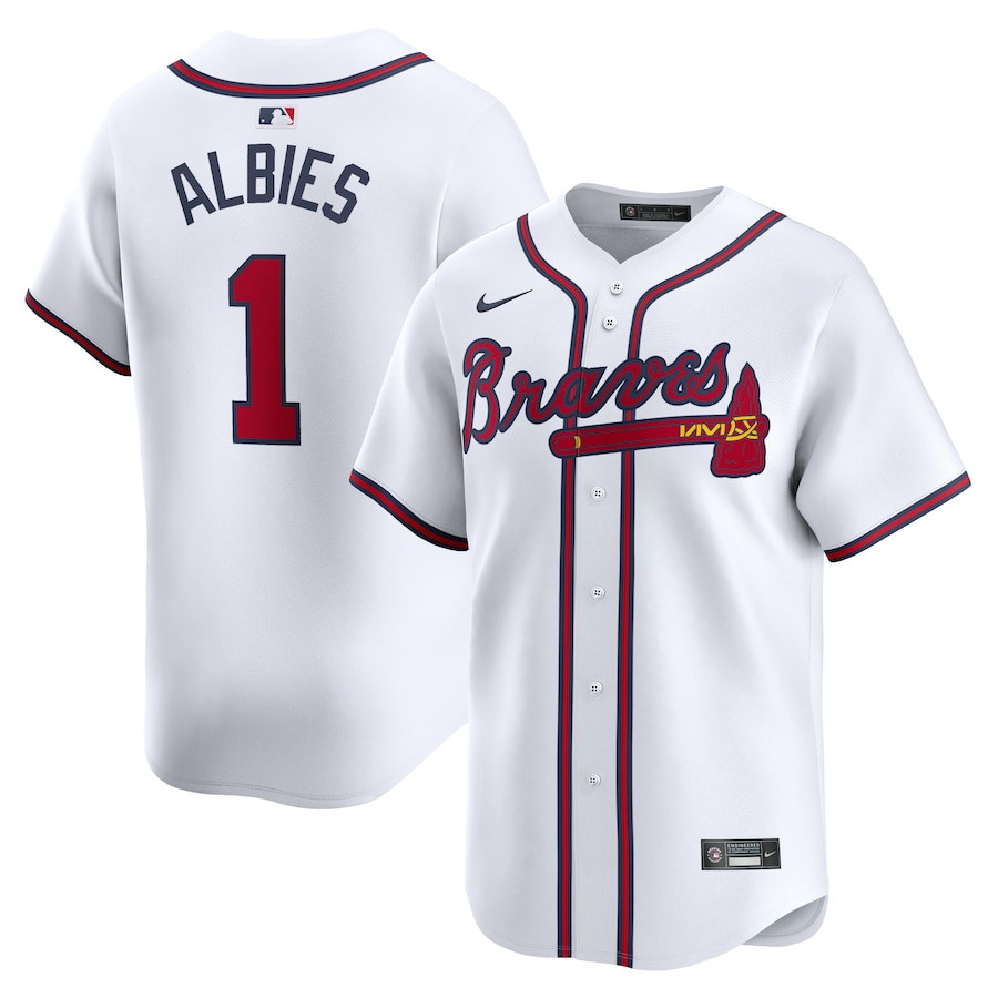 Ozzie Albies 1 Atlanta Braves Home Limited Player Men Jersey - White