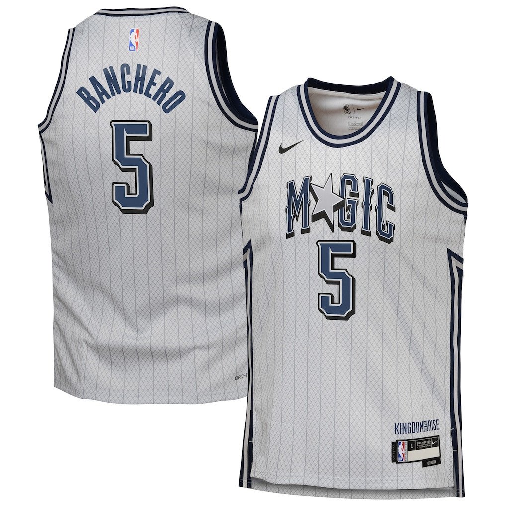Paolo Banchero 5 Orlando Magic 2024/25 Swingman Player Youth Jersey - City Edition - Silver