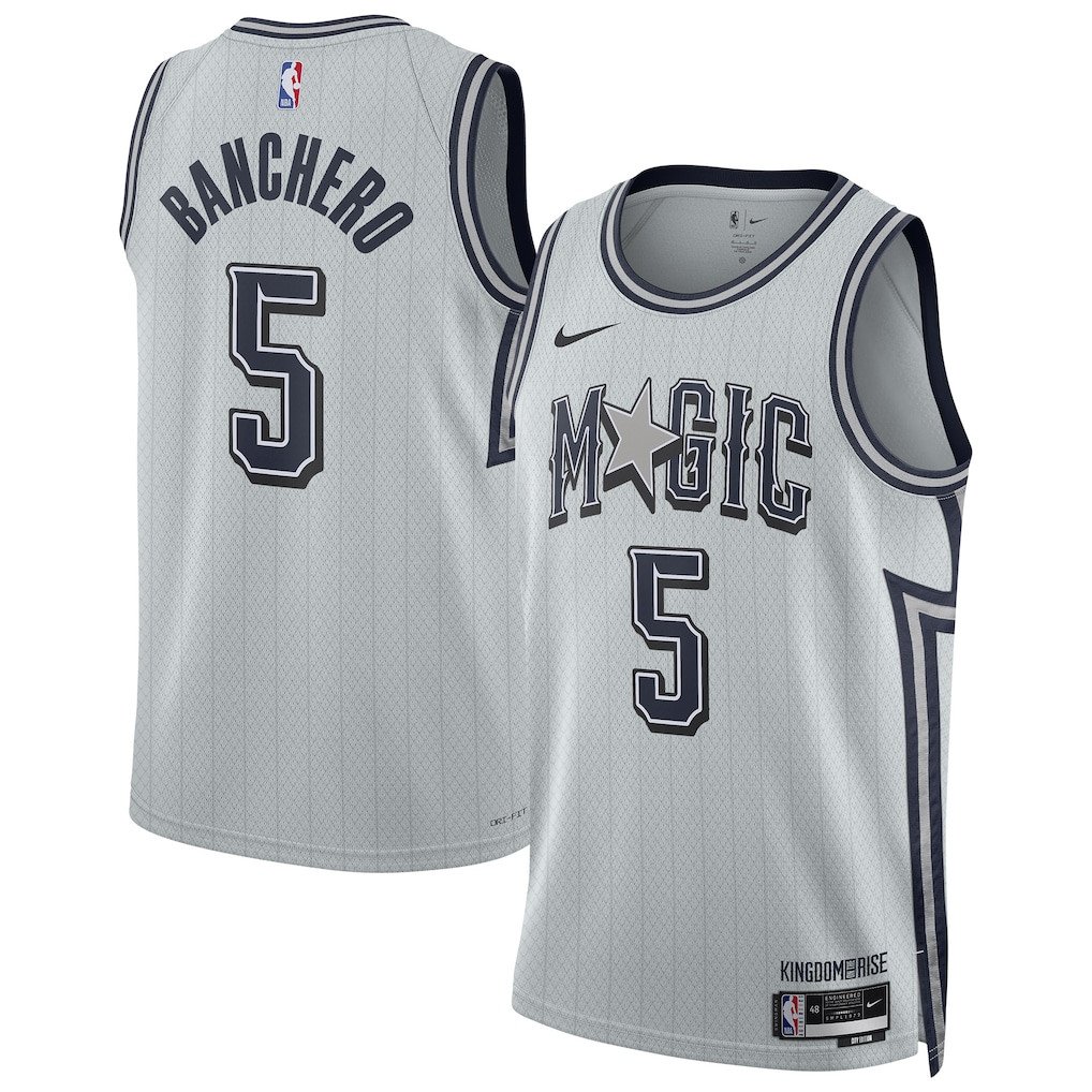 Paolo Banchero 5 Orlando Magic Unisex 2024/25 Swingman Player Jersey - City Edition - Silver