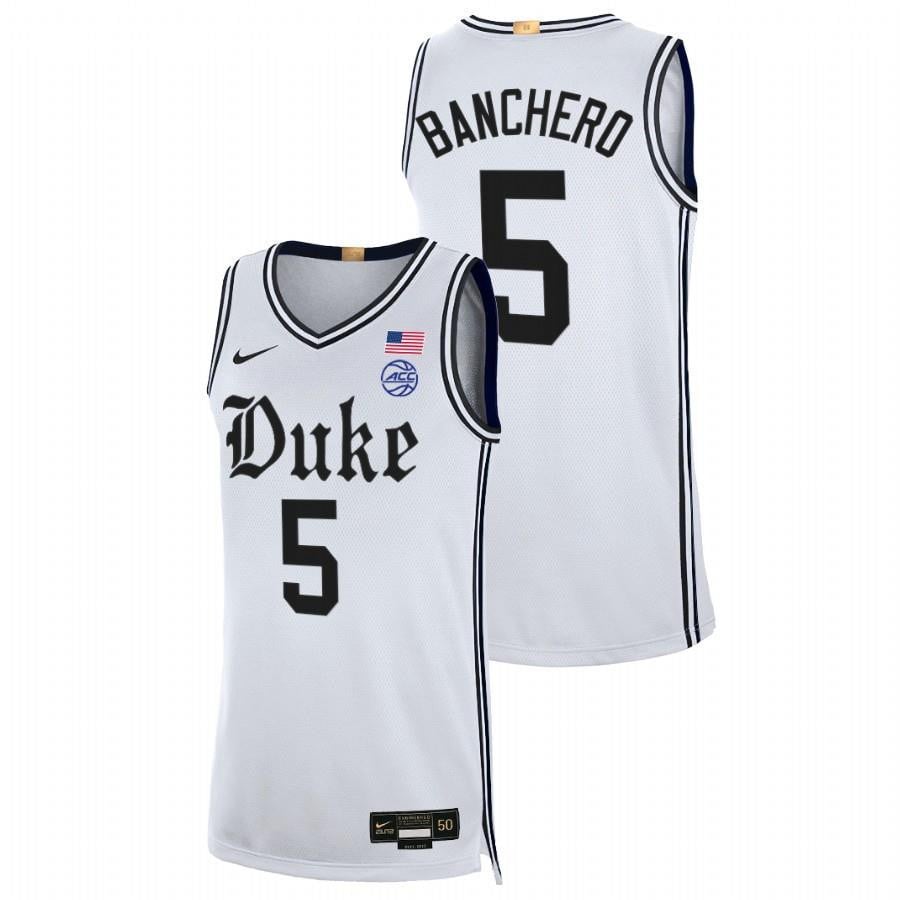 Paolo Banchero 5 White Duke Blue Devils 2023 Limited Basketball The Brotherhood Jersey