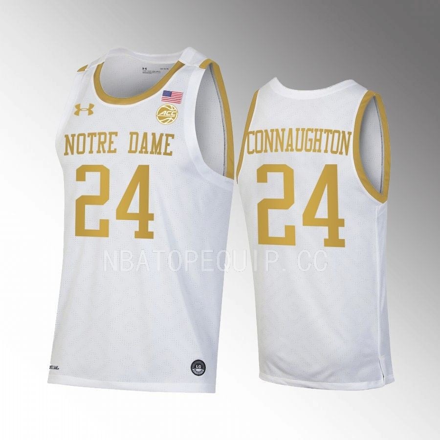Pat Connaughton 24 Notre Dame Fighting Irish White Jersey Basketball