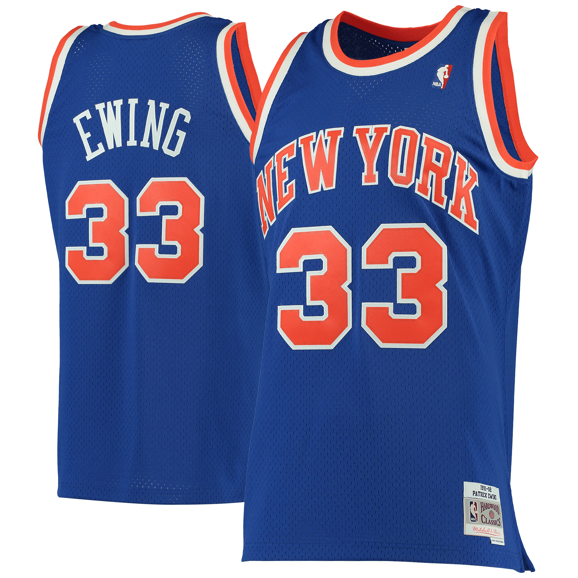 Patrick Ewing New York Knicks Mitchell & Ness 1991-92 Hardwood Classics Swingman Jersey - Blue Jersey