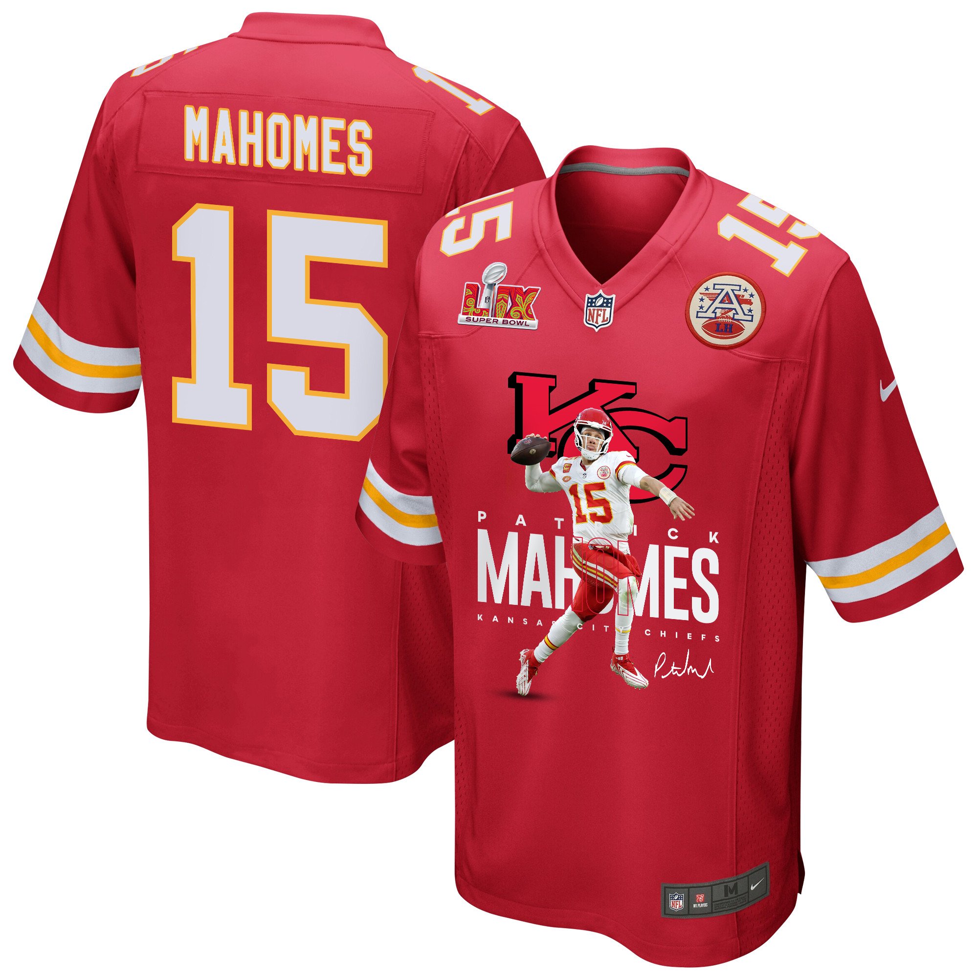 Patrick Mahomes 15 Kansas City Chiefs Magician Game Men Jersey - Red Js5136