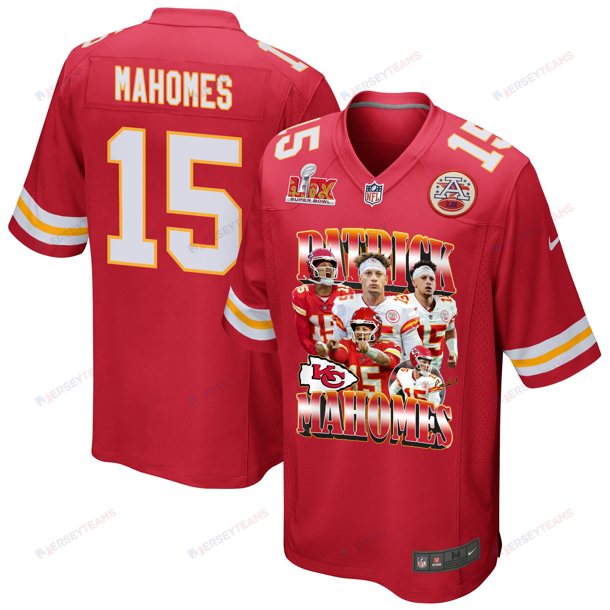 Patrick Mahomes 15 Kansas City Chiefs Patomicbomb Game Men Jersey - Red Js9800
