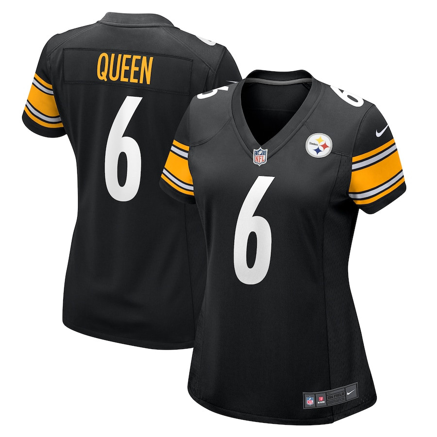 Patrick Queen 6 Pittsburgh Steelers Game Women Jersey - Black Js5949