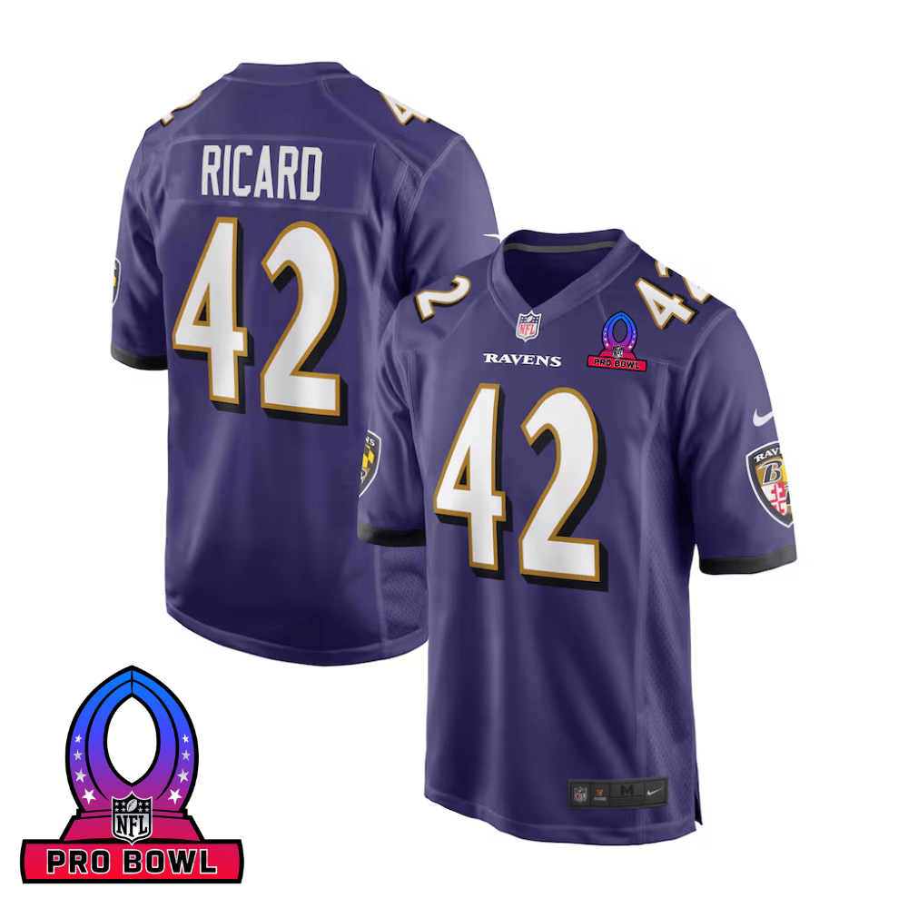 Patrick Ricard 42 Baltimore Ravens 2025 Pro Bowl Patch Game Men Jersey - Purple Js9904