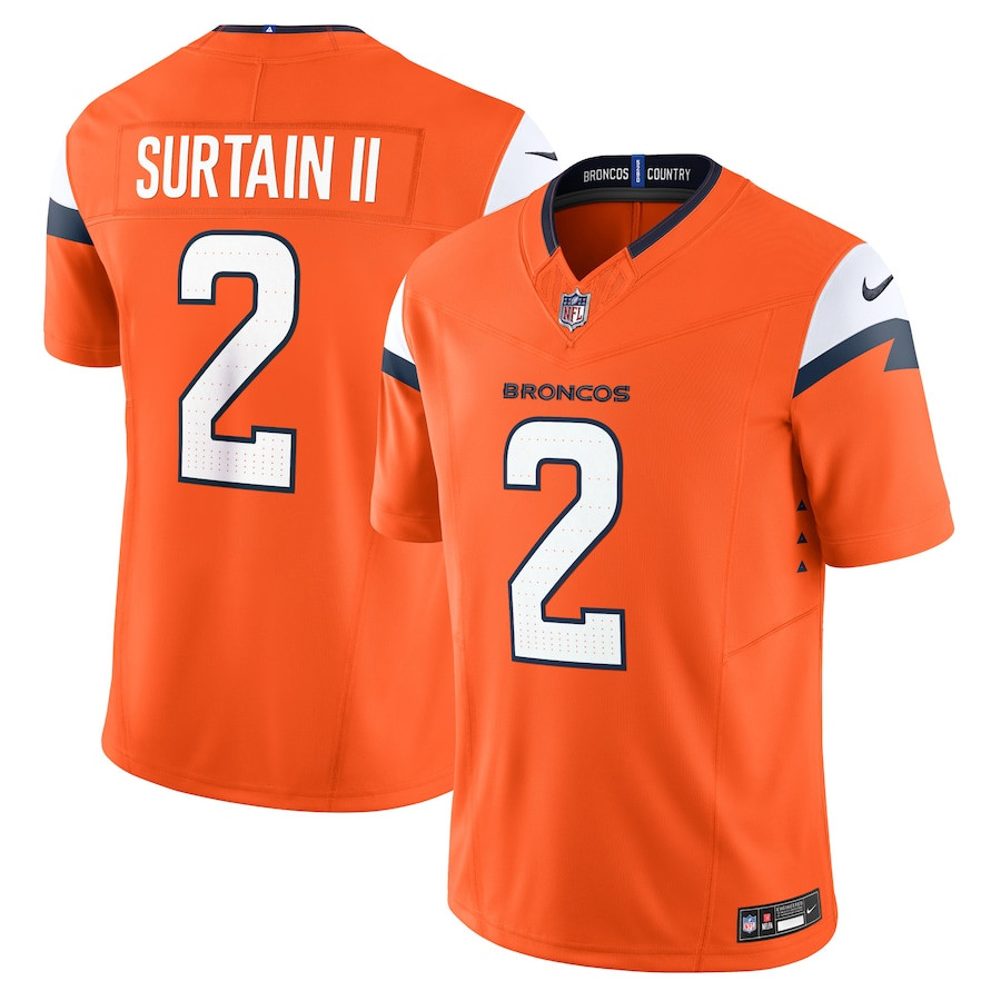 Patrick Surtain Ii 2 Denver Broncos Vapor F.u.s.e. Limited Men Jersey - Orange Js8955