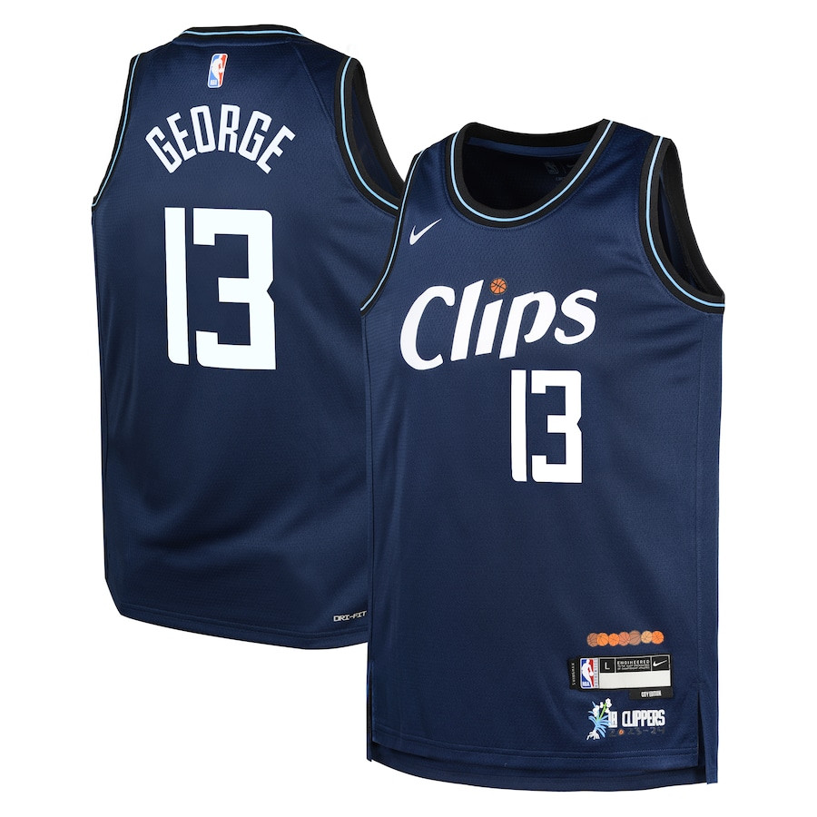 Paul George 13 La Clippers 2023/24 City Edition Swingman Youth Jersey - Navy