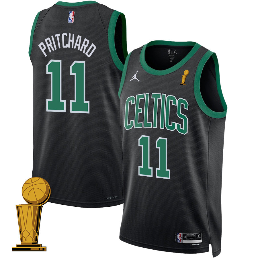Payton Pritchard 11 Boston Celtics 2024 Finals Champions Swingman Jersey - Statement Edition - Black