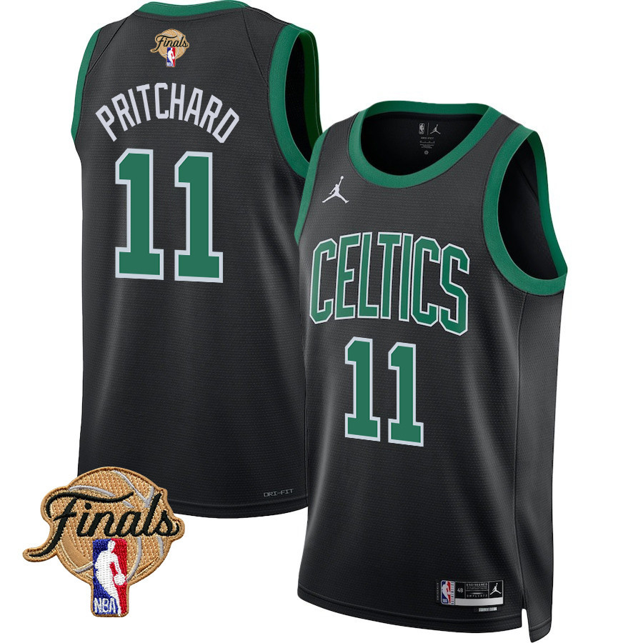 Payton Pritchard 11 Boston Celtics 2024 Finals Patch Swingman Jersey - Statement Edition - Black