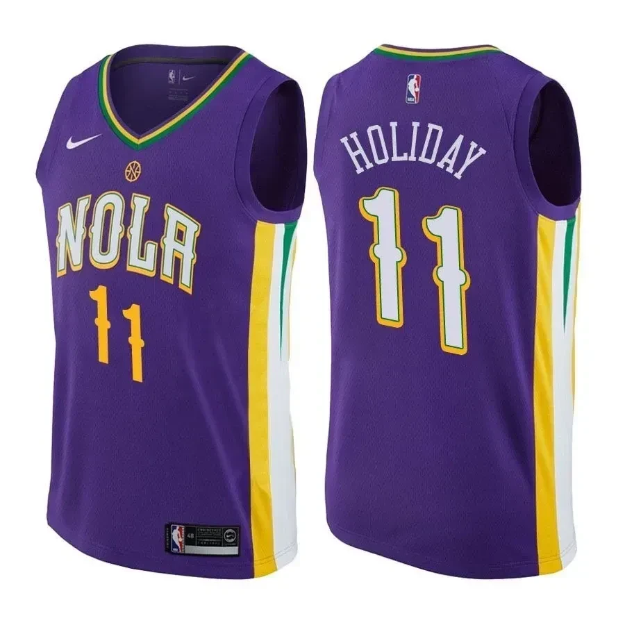 Pelicans Male Jrue Holiday 11 City Edition Purple Jersey