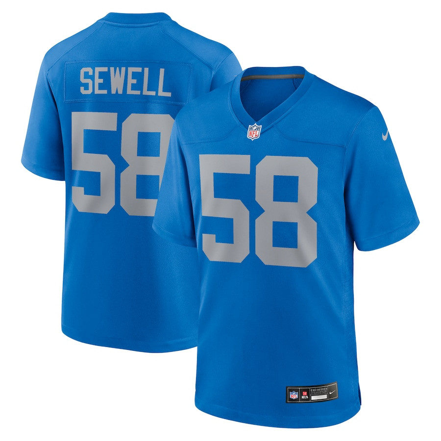 Penei Sewell 58 Detroit Lions Alternate Game Men Jersey - Blue Js8915