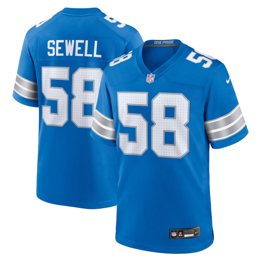 Penei Sewell 58 Detroit Lions Game Jersey - Blue, Men Js6464