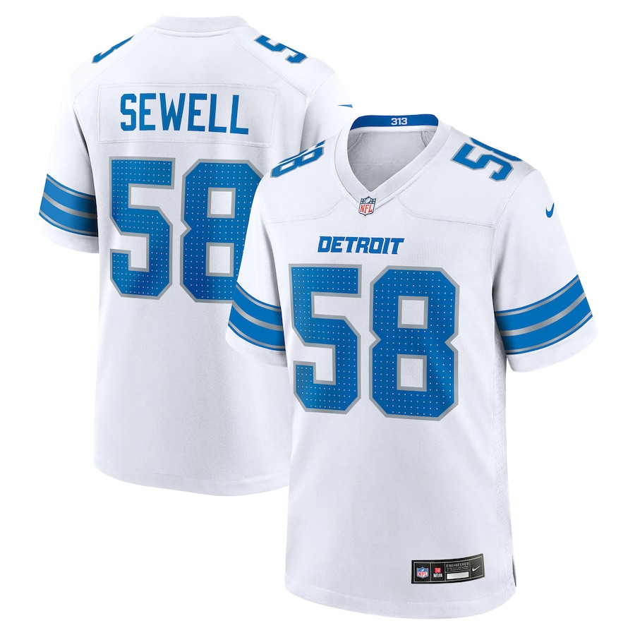 Penei Sewell 58 Detroit Lions Game Men Jersey - White Js4630