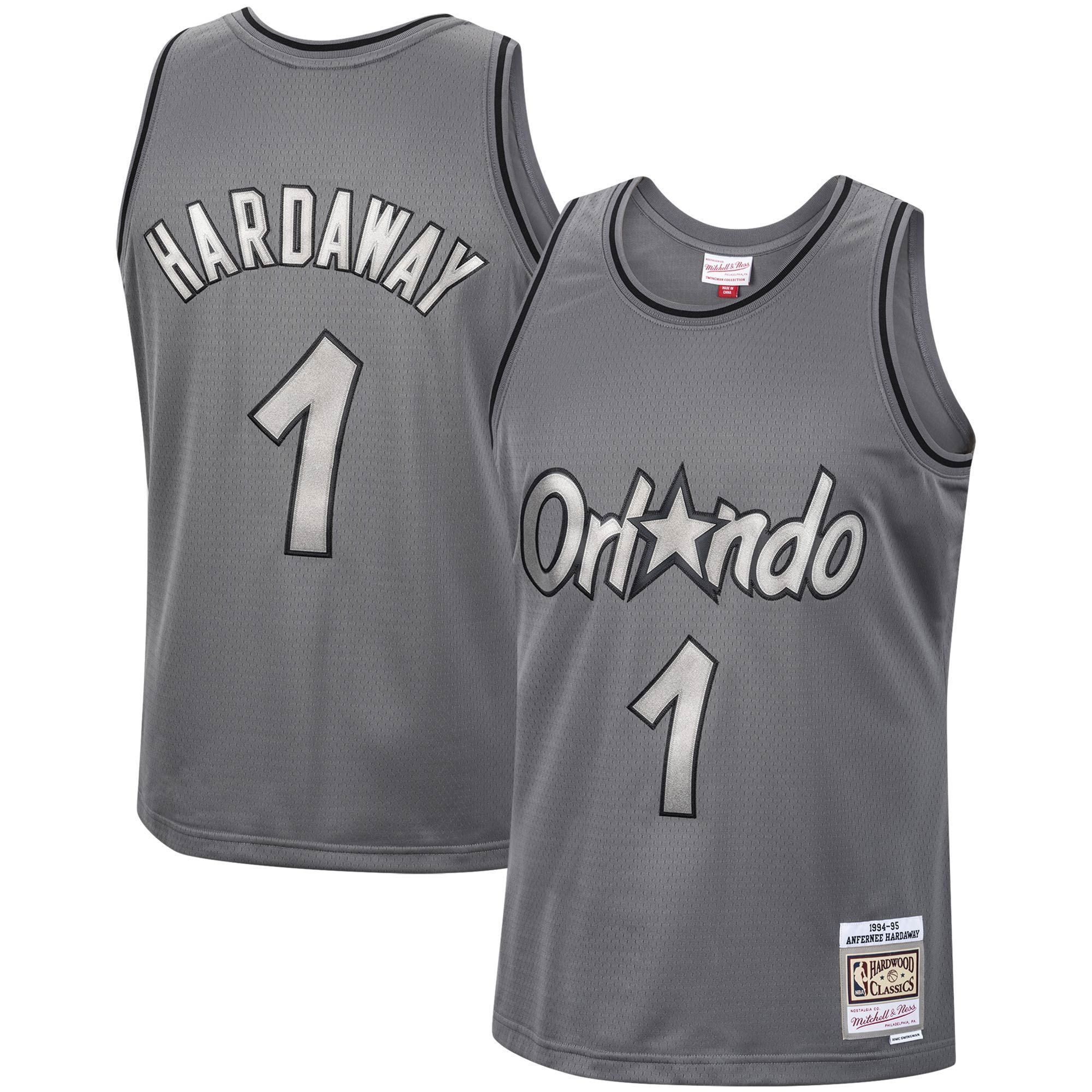 Penny Hardaway Orlando Magic Mitchell & Ness Hardwood Classics Retired Player 1994/95 Metal Works Swingman Jersey ??charcoal