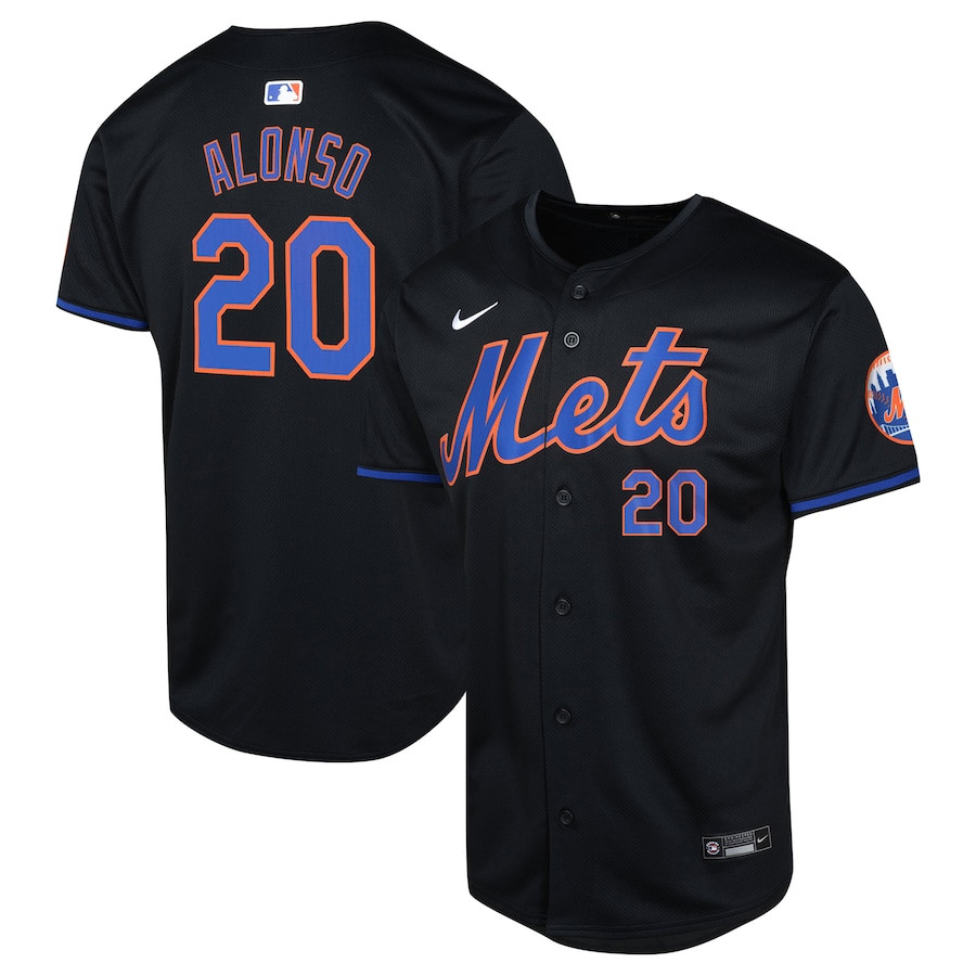 Pete Alonso 20 New York Mets Alternate Limited Youth Jersey - Black