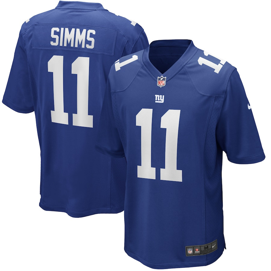Phil Simms 11 New York Giants Men Game Retired Jersey - Royal Js8205