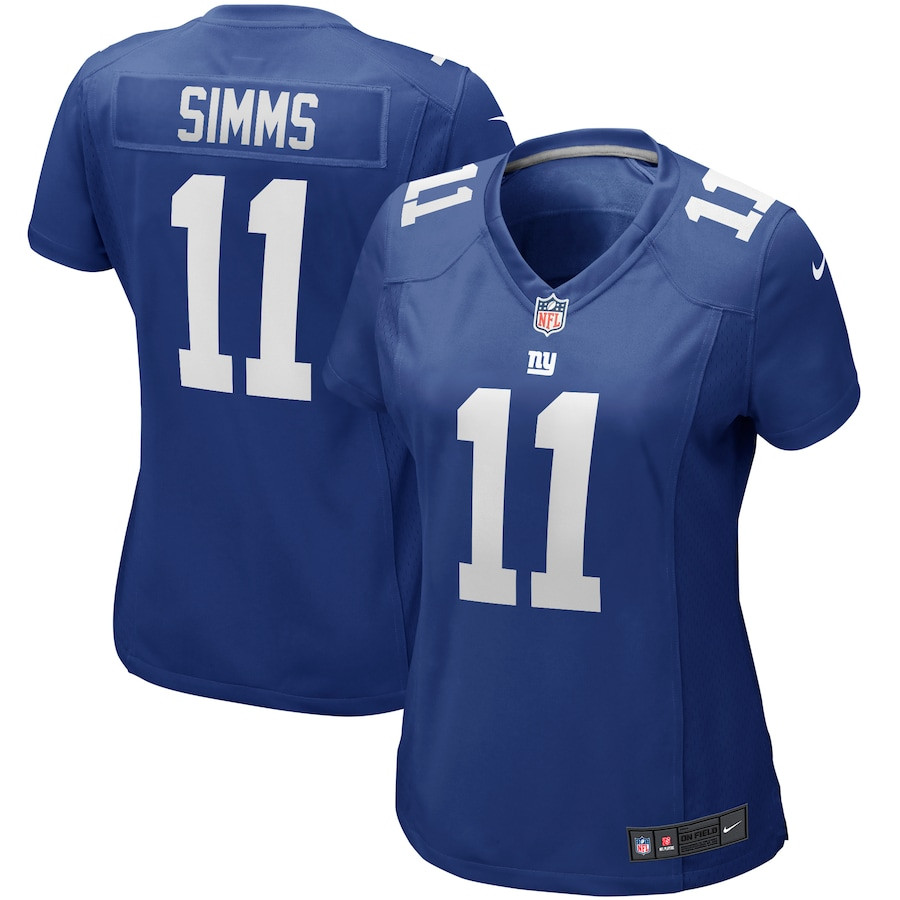 Phil Simms 11 New York Giants Women Game Retired Jersey - Royal Js1864