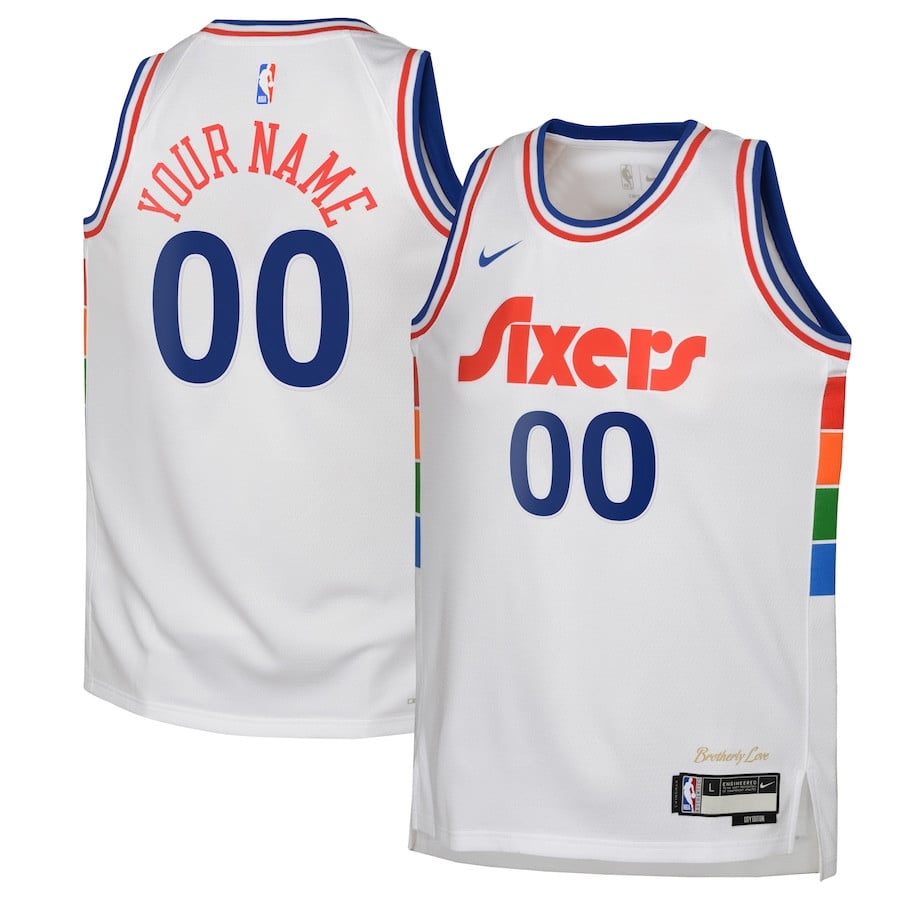 Philadelphia 76ers 2024/25 Swingman Custom Youth Jersey - City Edition - White