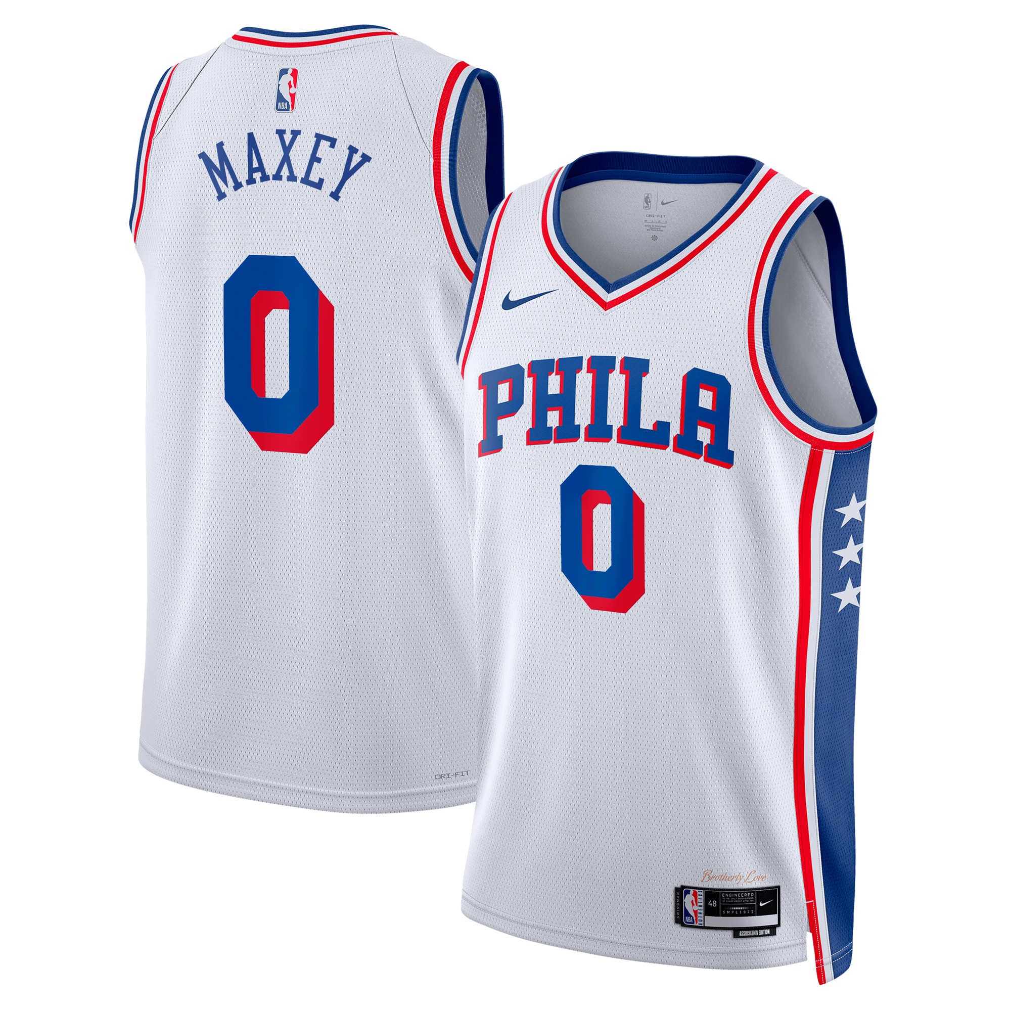 Philadelphia 76ers Association Edition Swingman Jersey - White - Tyrese Maxey - Unisex