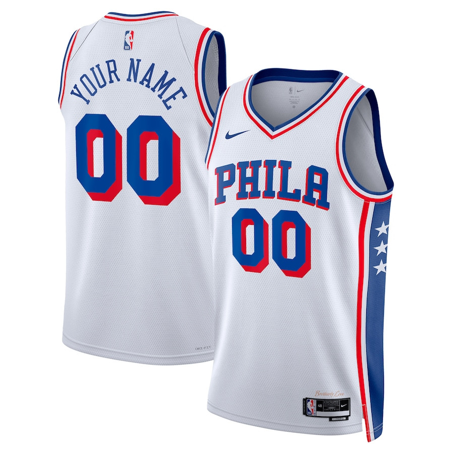 Philadelphia 76ers Association Swingman Custom Jersey - White