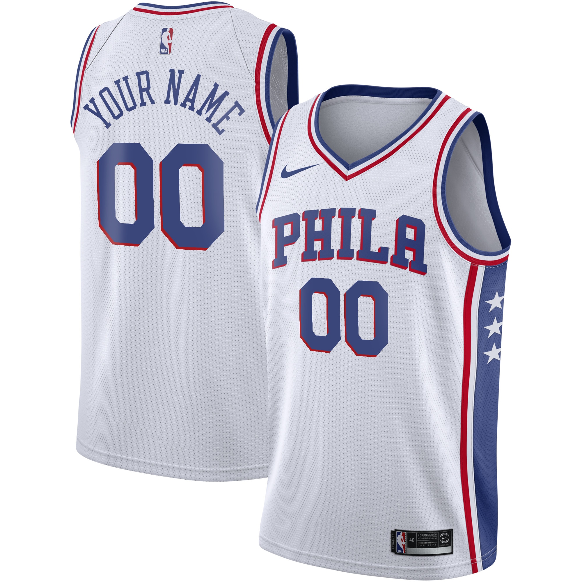 Philadelphia 76ers Association Swingman Jersey - Custom - Youth