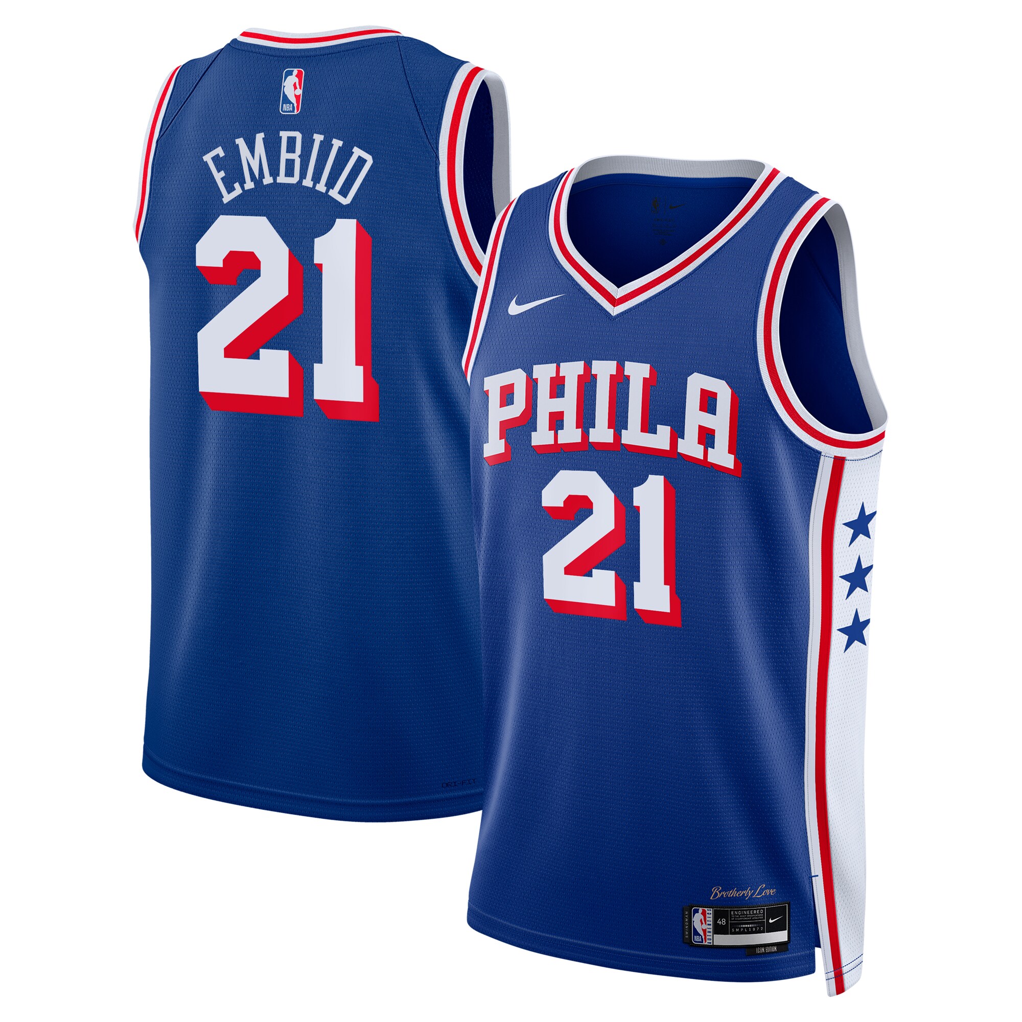 Philadelphia 76ers Icon Swingman Jersey - Blanco - Joel Embiid - J?venes