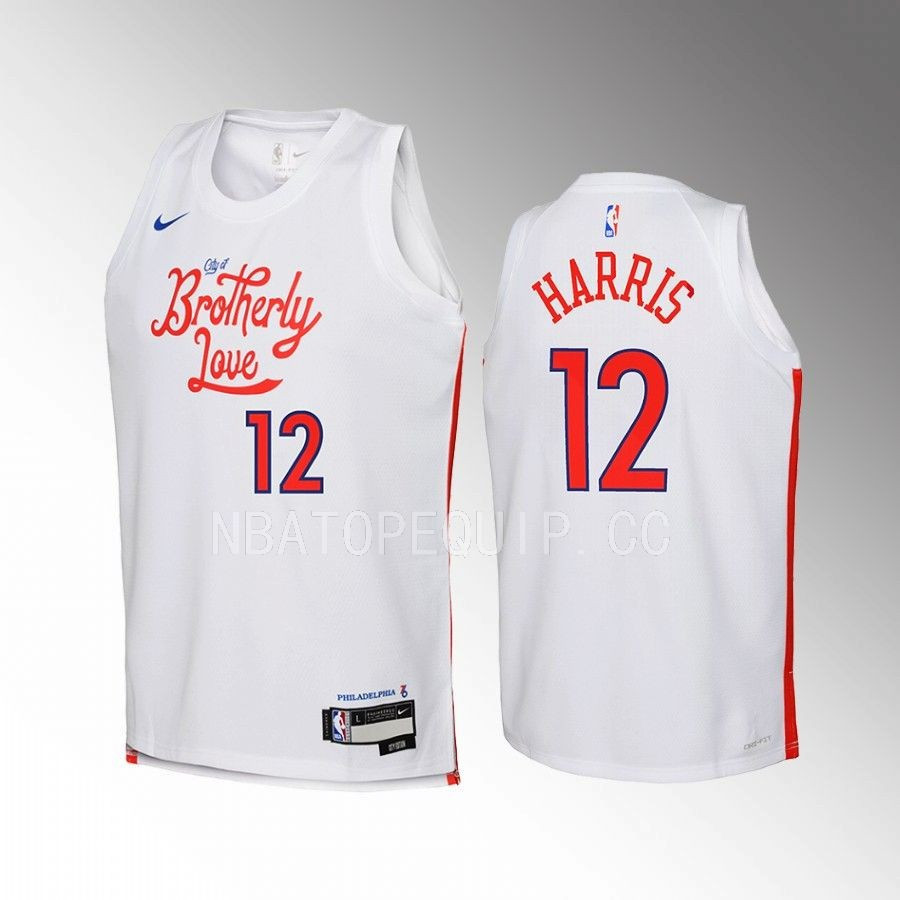 Philadelphia 76ers Tobias Harris 12 City Edition White Youth Jersey Swingman