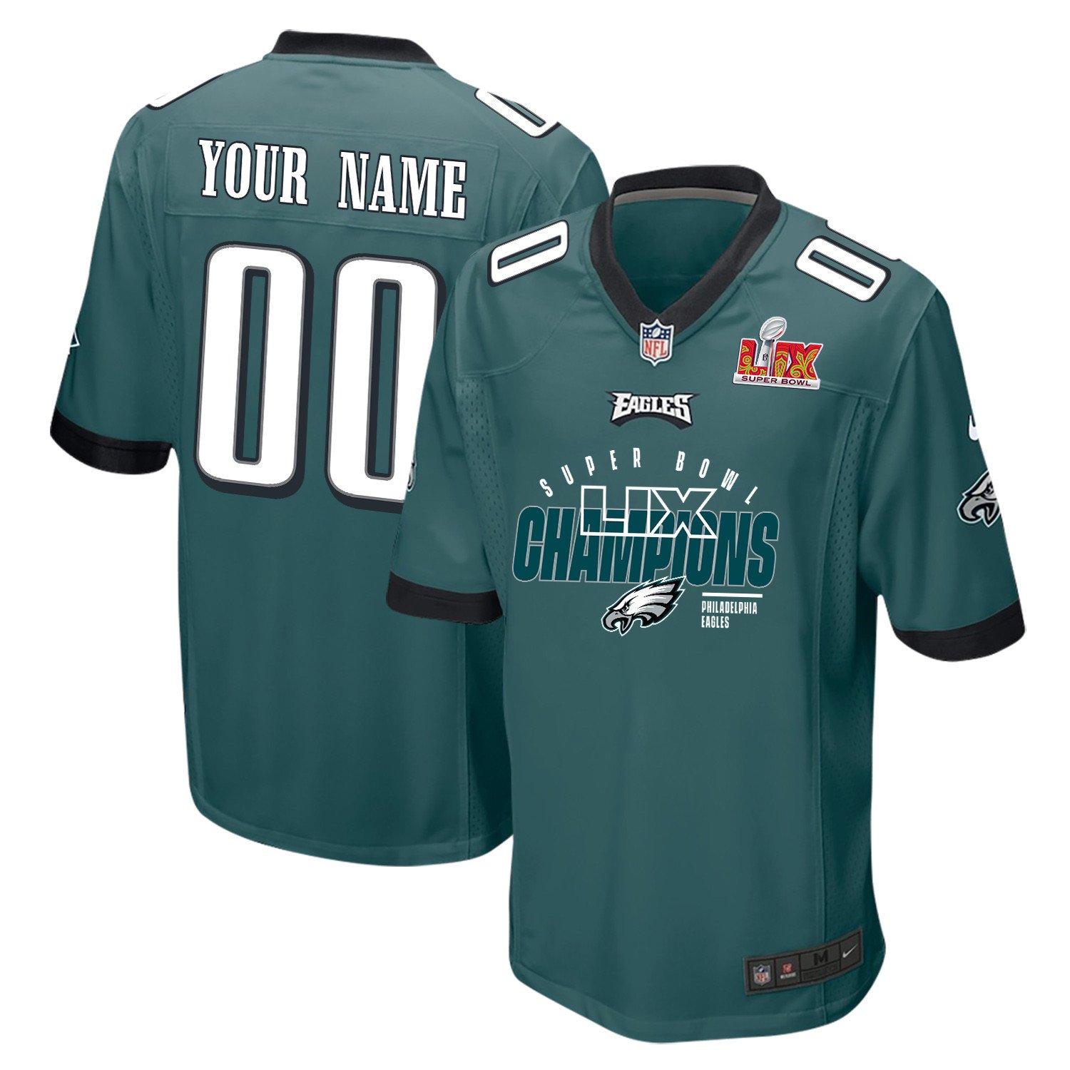 Philadelphia Eagles Super Bowl Lix Champions Legacy Iconic Victory Game Men Jersey - Midnight Green Js7926