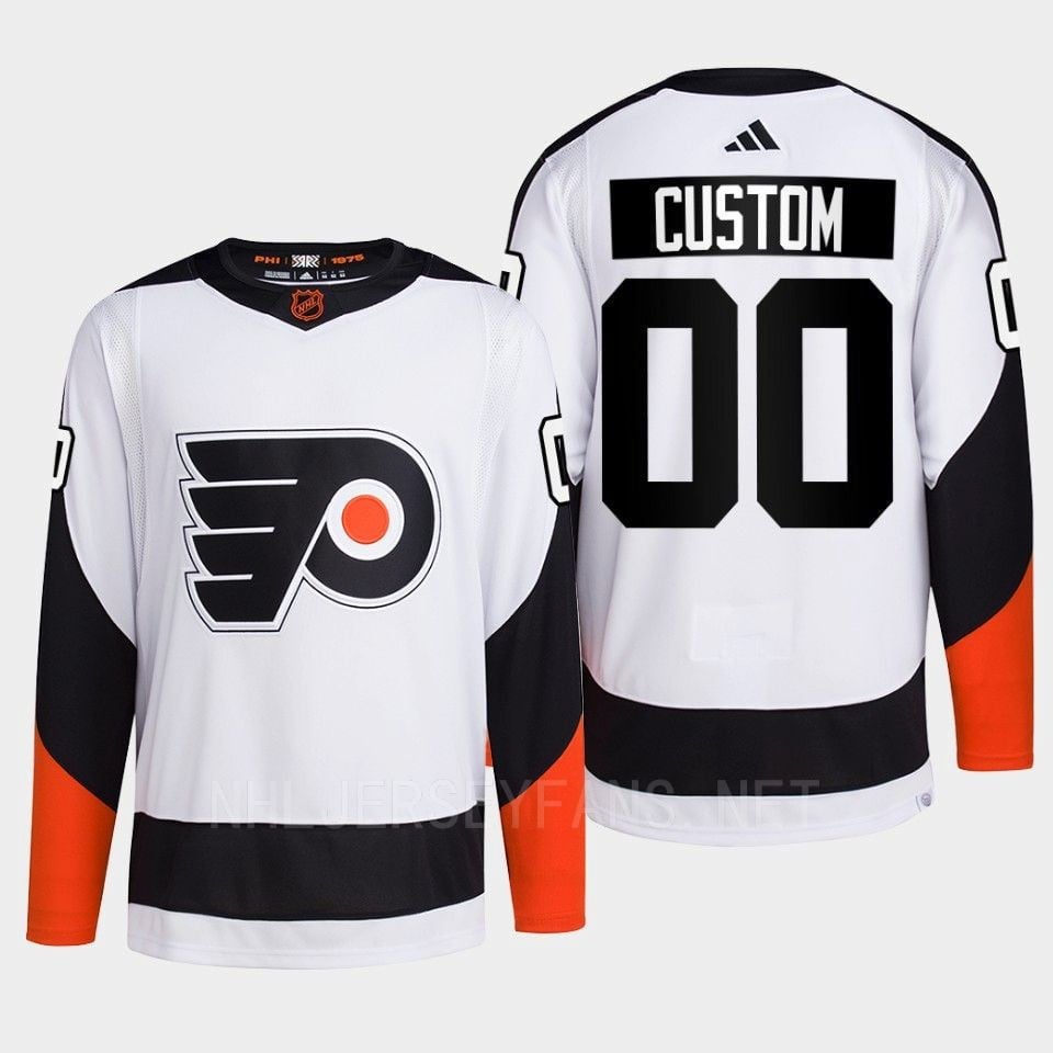 Philadelphia Flyers 2022 Reverse Retro 2.0 Custom 00 White Primegreen Jersey Men's