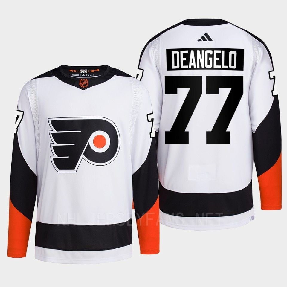 Philadelphia Flyers 2022 Reverse Retro 2.0 Tony Deangelo 77 White Primegreen Jersey Men's