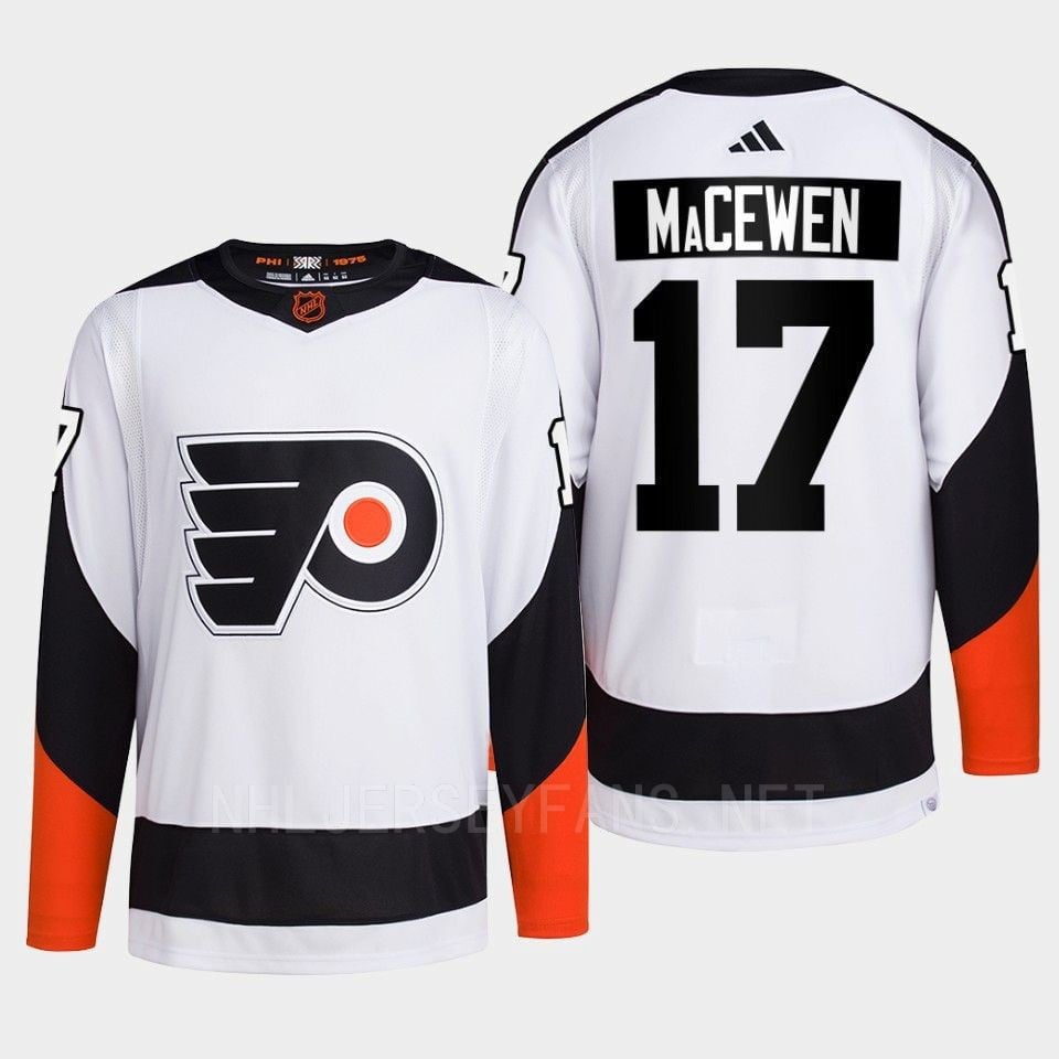 Philadelphia Flyers 2022 Reverse Retro 2.0 Zack Macewen 17 White Primegreen Jersey Men's