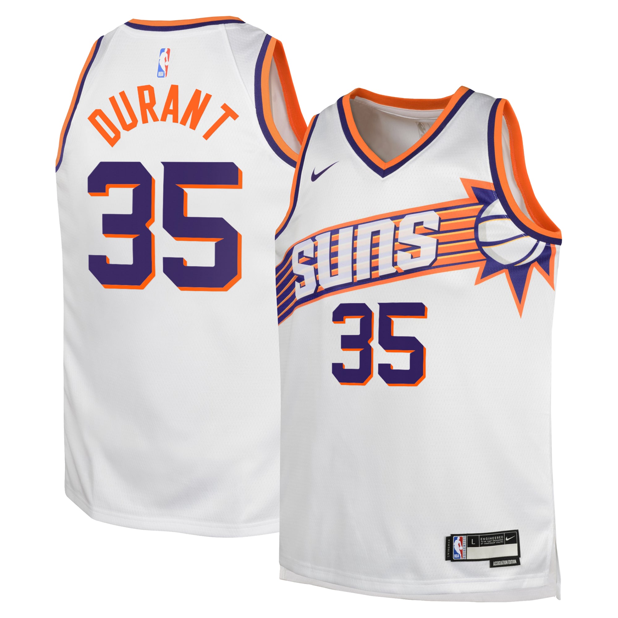 Phoenix Suns Association Edition Swingman Jersey - White - Kevin Durant - Youth