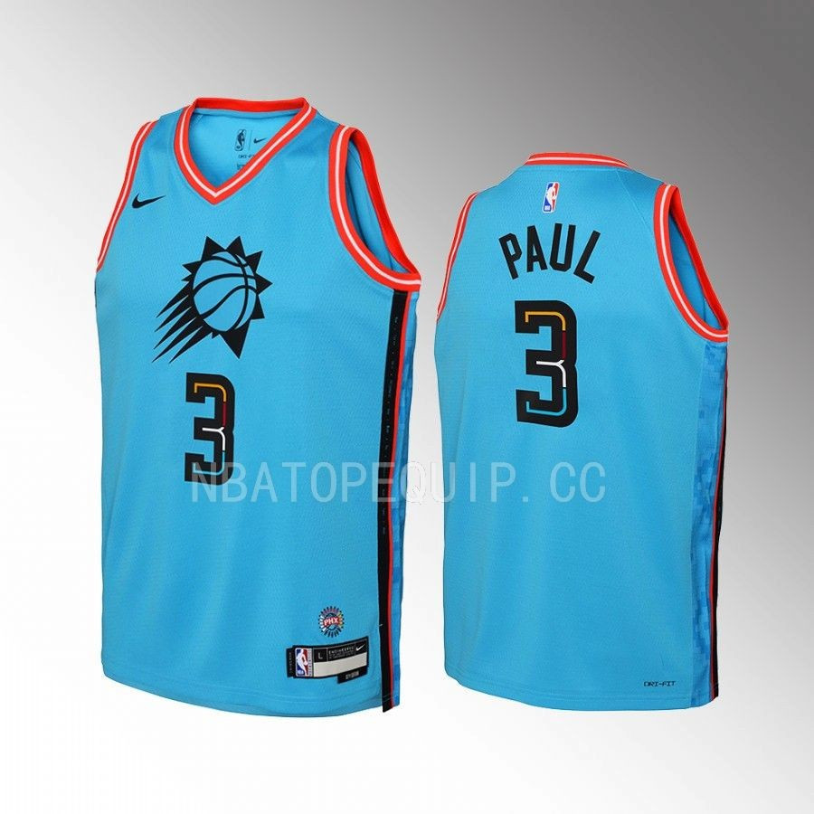 Phoenix Suns Chris Paul 3 City Edition Turquoise Youth Jersey Swingman
