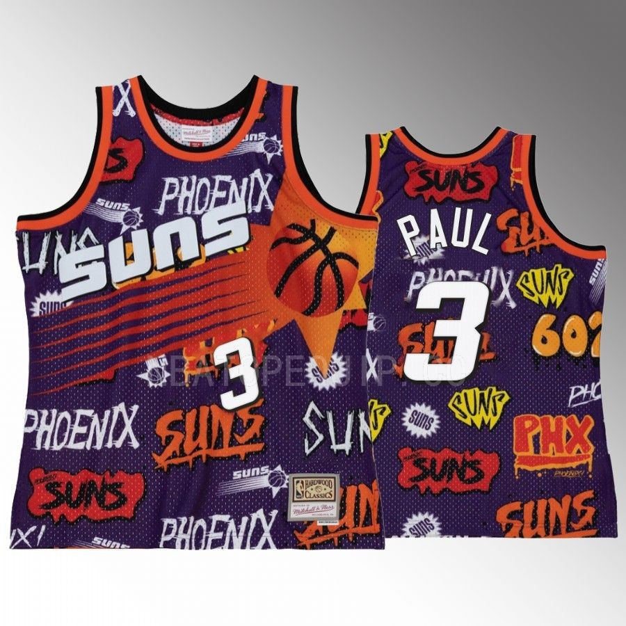 Phoenix Suns Chris Paul 3 Purple Slap Sticker Men Jersey Hwc Swingman