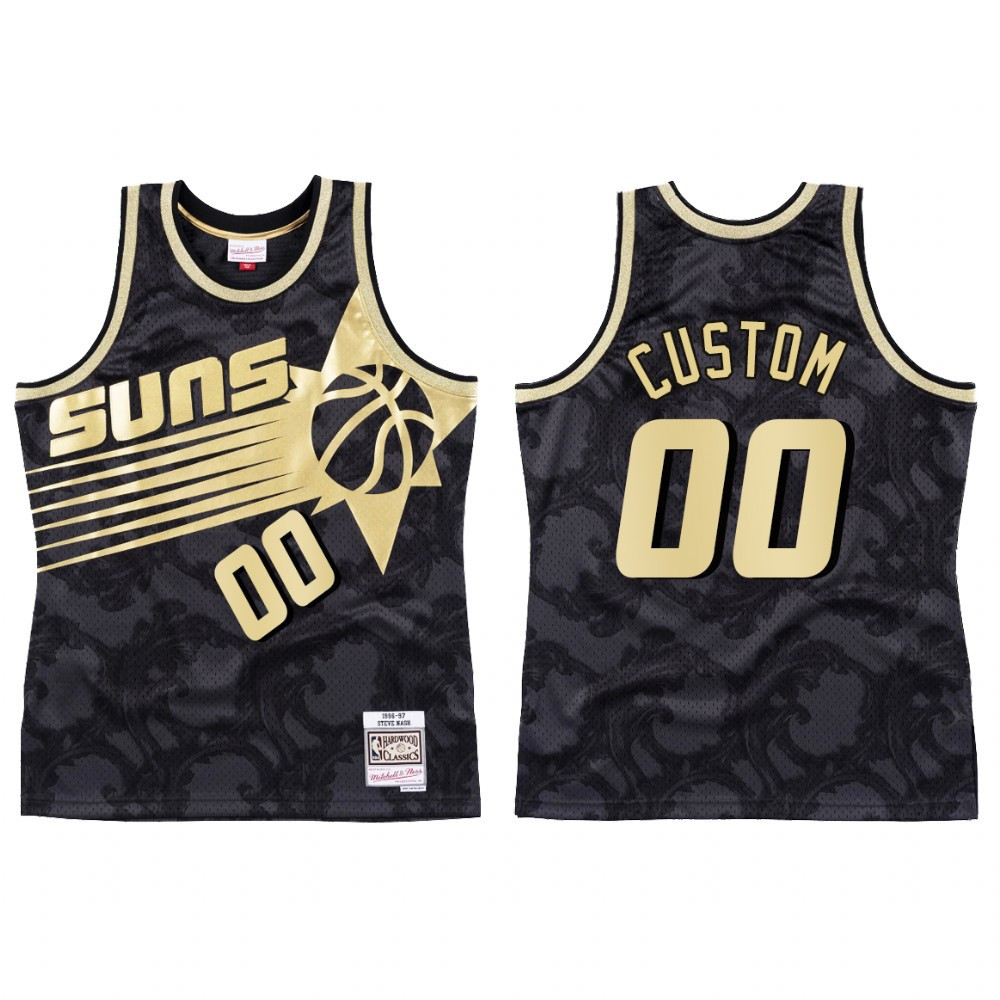 Phoenix Suns Custom 00 Hwc Jersey Men's Black Toile