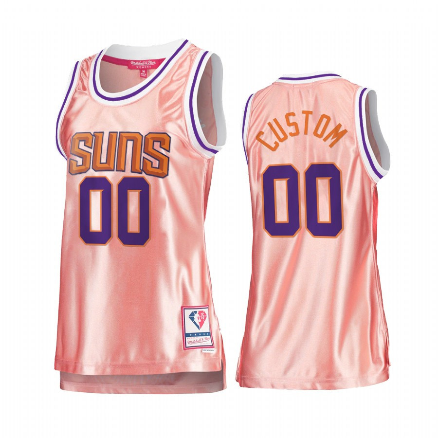 Phoenix Suns Custom 00 Rose Gold Pink 75th Anniversary Women's Jersey