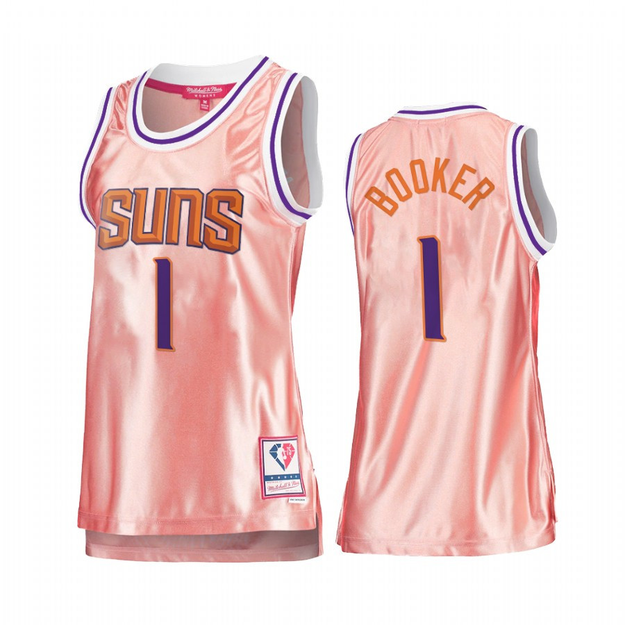 Phoenix Suns Devin Booker 1 Rose Gold Pink 75th Anniversary Women's Jersey