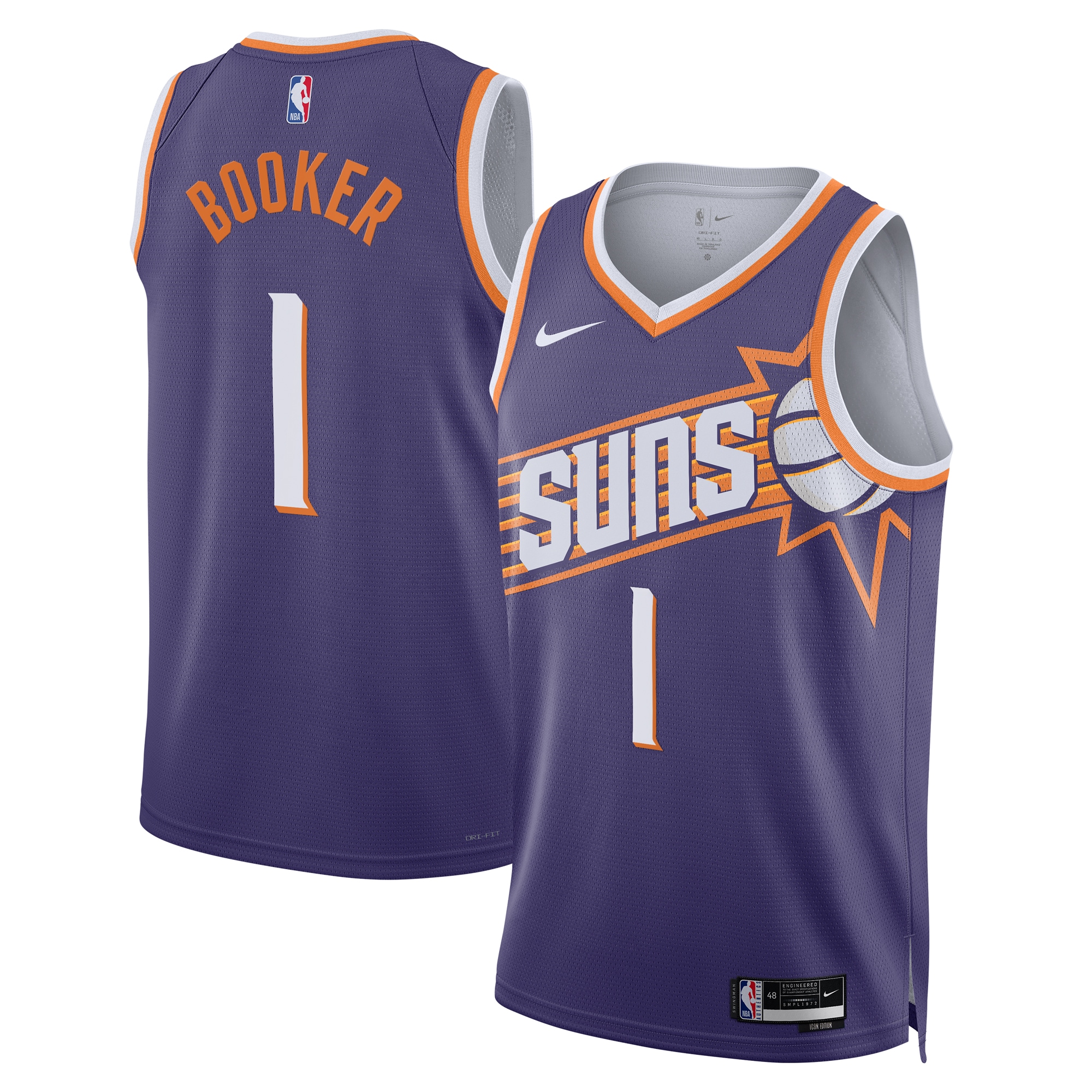 Phoenix Suns Icon Edition Swingman Jersey - Purple - Devin Booker - Unisex