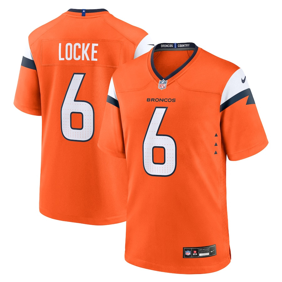 P.j. Locke 6 Denver Broncos Team Game Men Jersey - Orange Js8929