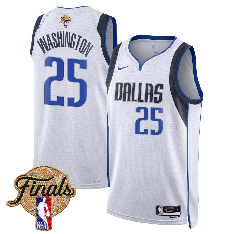 P.j. Washington 25 Dallas Mavericks 2024 Finals Patch Swingman Jersey - Association Edition - White