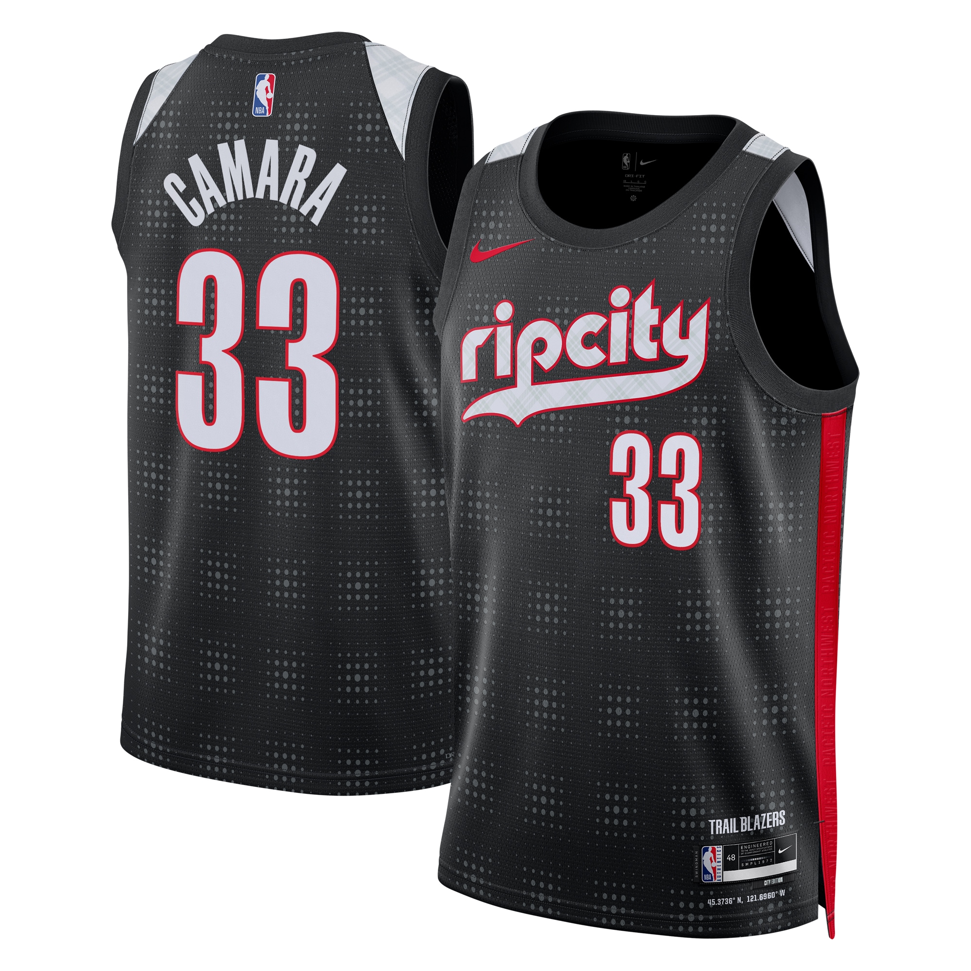 Portland Trail Blazers City Edition Swingman Jersey 2024 - Black - Toumani Camara - Unisex