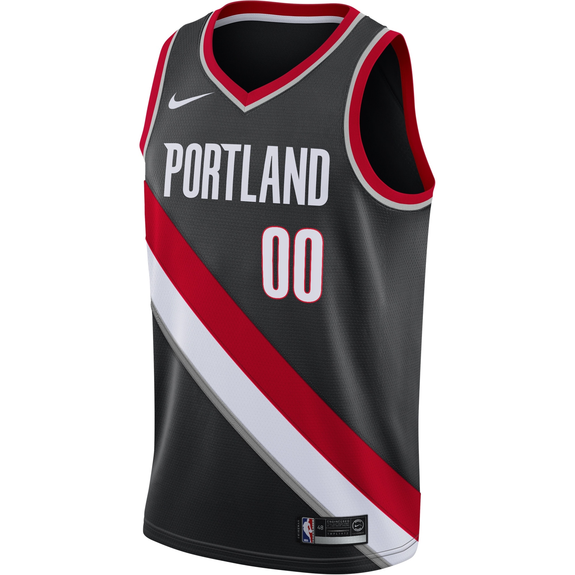Portland Trail Blazers Icon Edition Swingman Jersey - Black - Custom - Mens
