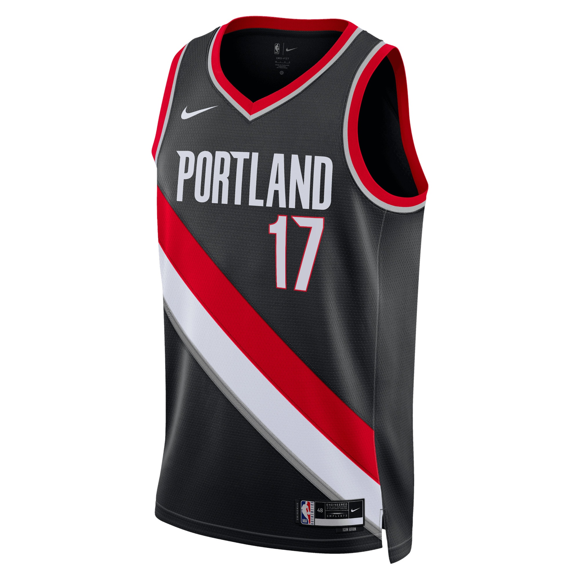 Portland Trail Blazers Icon Edition Swingman Jersey - Black - Shaedon Sharpe - Unisex