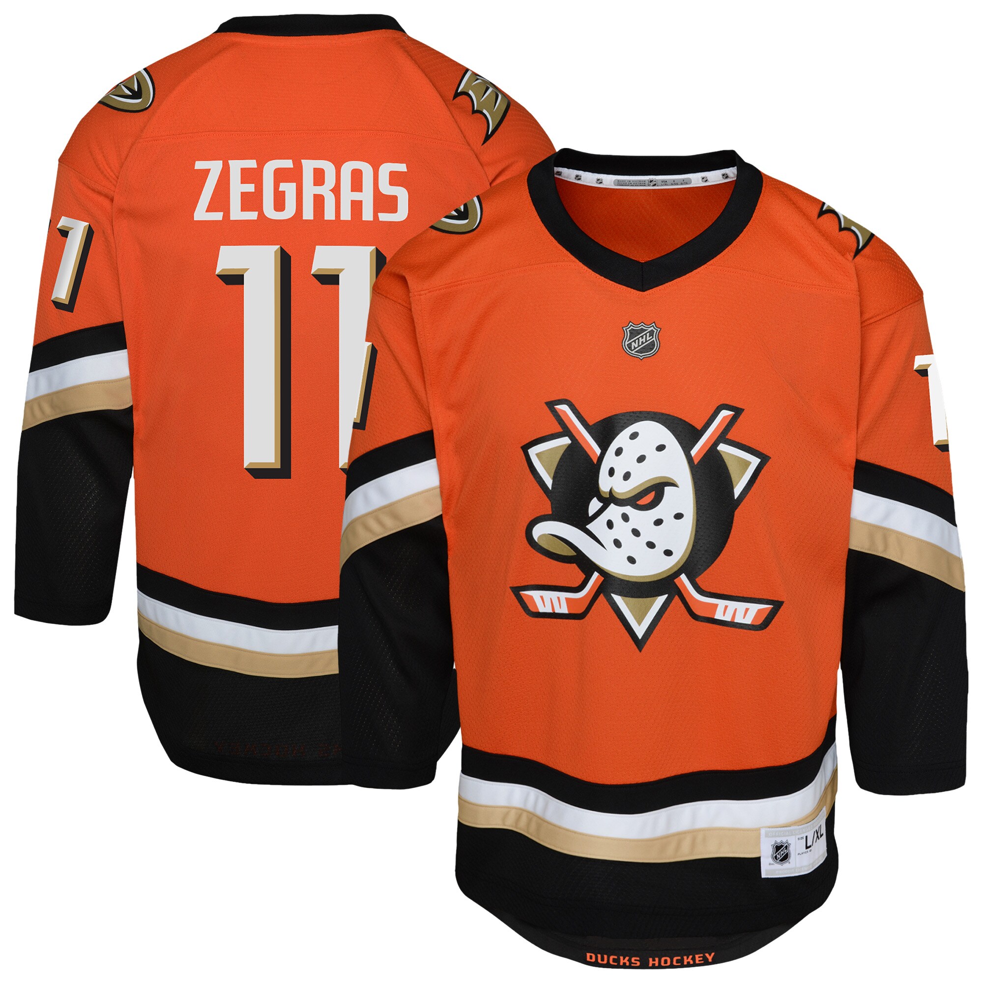 Preschool Anaheim Ducks Trevor Zegras Orange Player Jersey