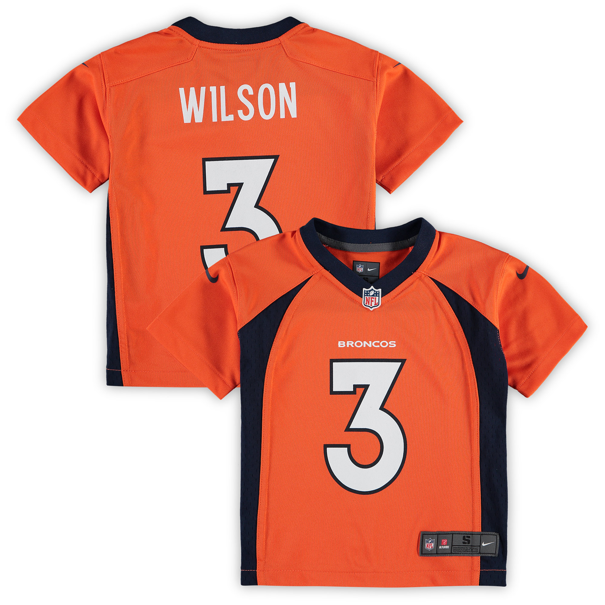 Preschool Denver Broncos Russell Wilson Orange Game Jersey Js5565