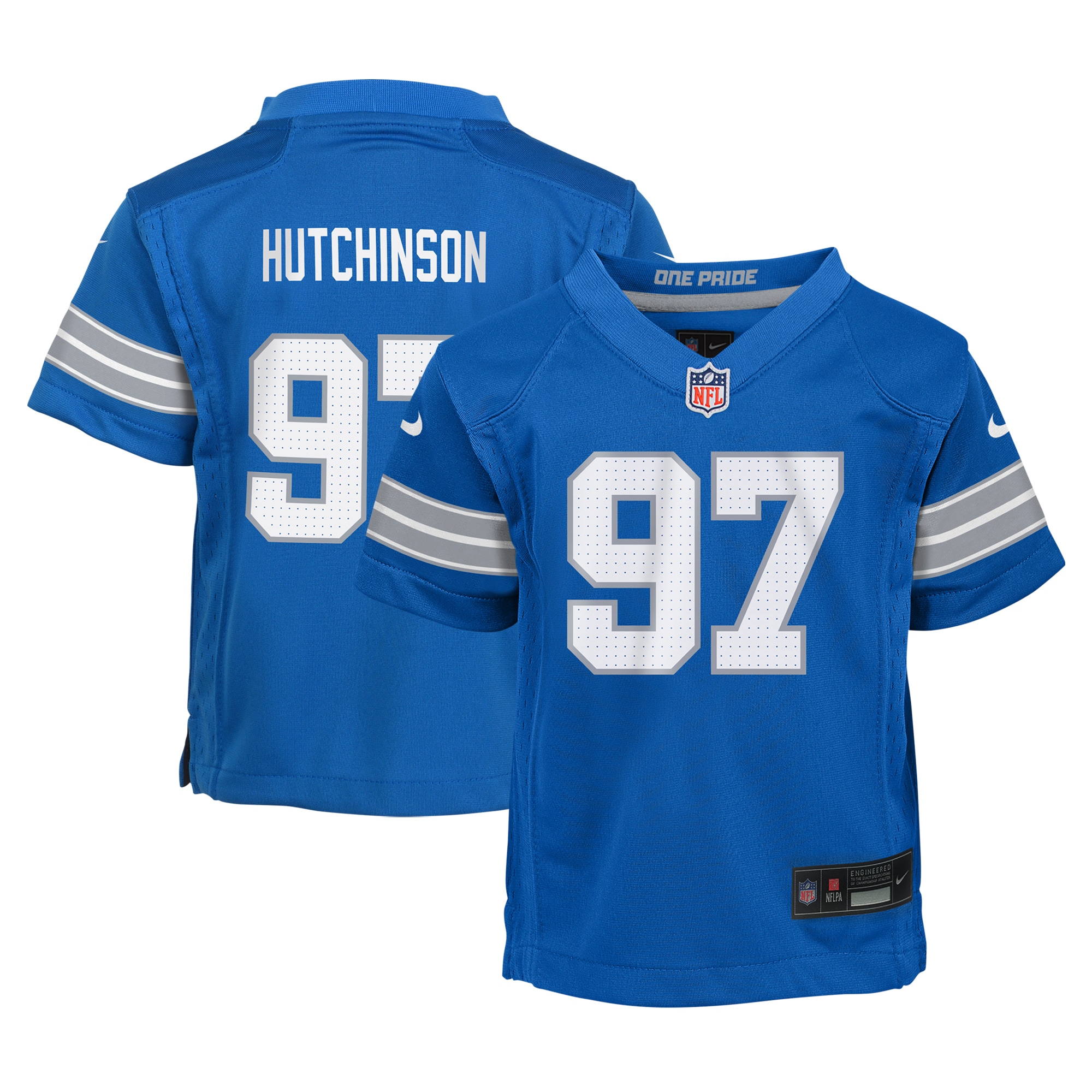 Preschool Detroit Lions Aidan Hutchinson Blue Player Game Jersey Js1382